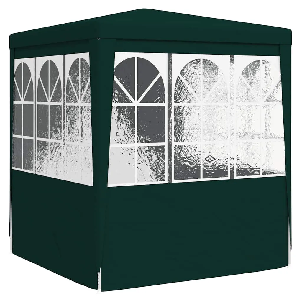 Professional Party Tent with Side Walls 2.5x2.5 m Green 90 g/m²