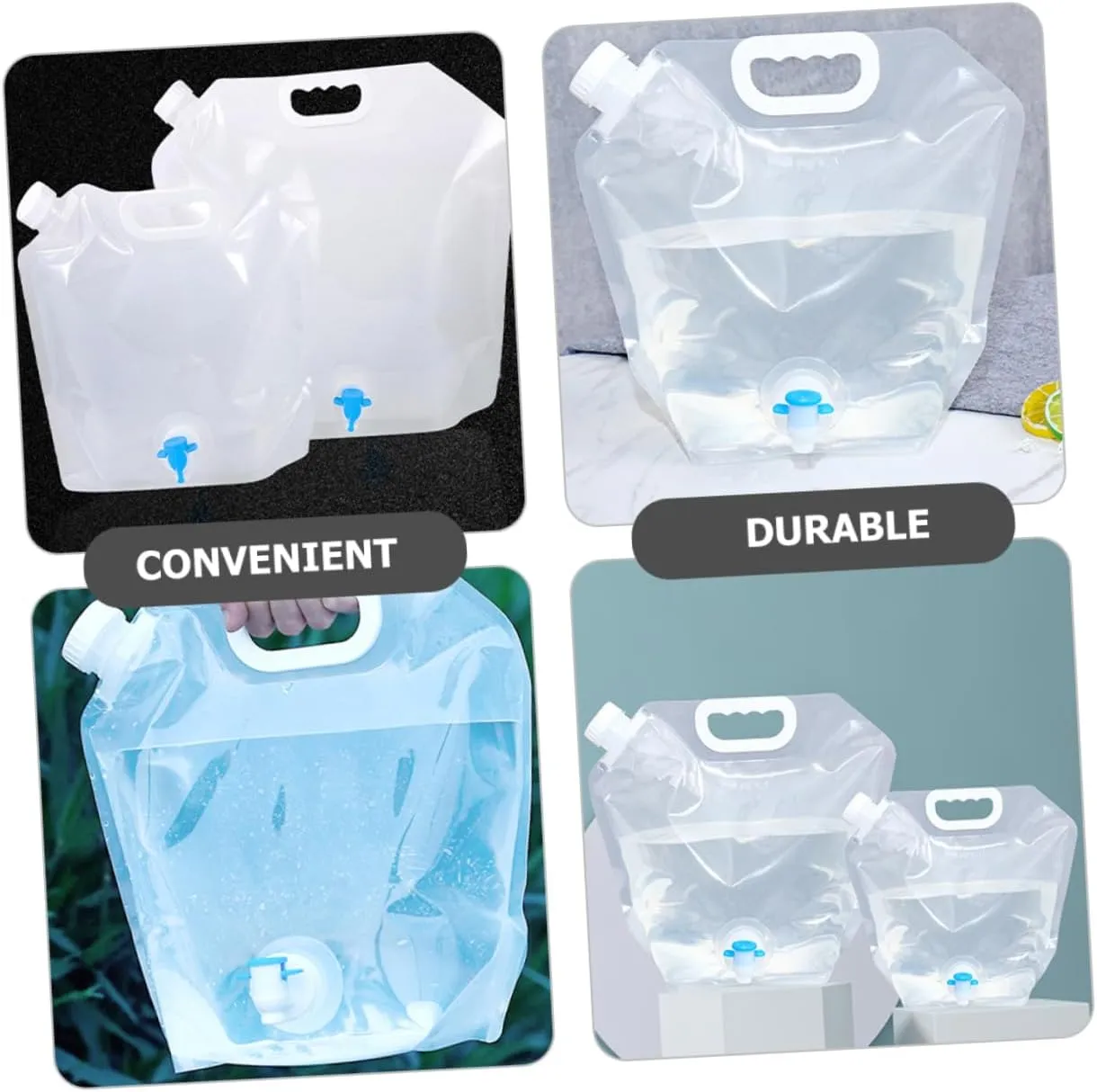 Professional Water Storage Bags 2pcs Portable Folding Water Bags for Camping Hiking and Outdoor Adventures