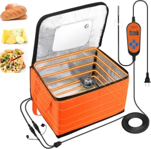 Proofing Box with Heater, Bread Proofing Box with Temperature and Timer Controller, Collapsible Zippered Temperature Proofer for Bread, Pizza and Yoghurt Making