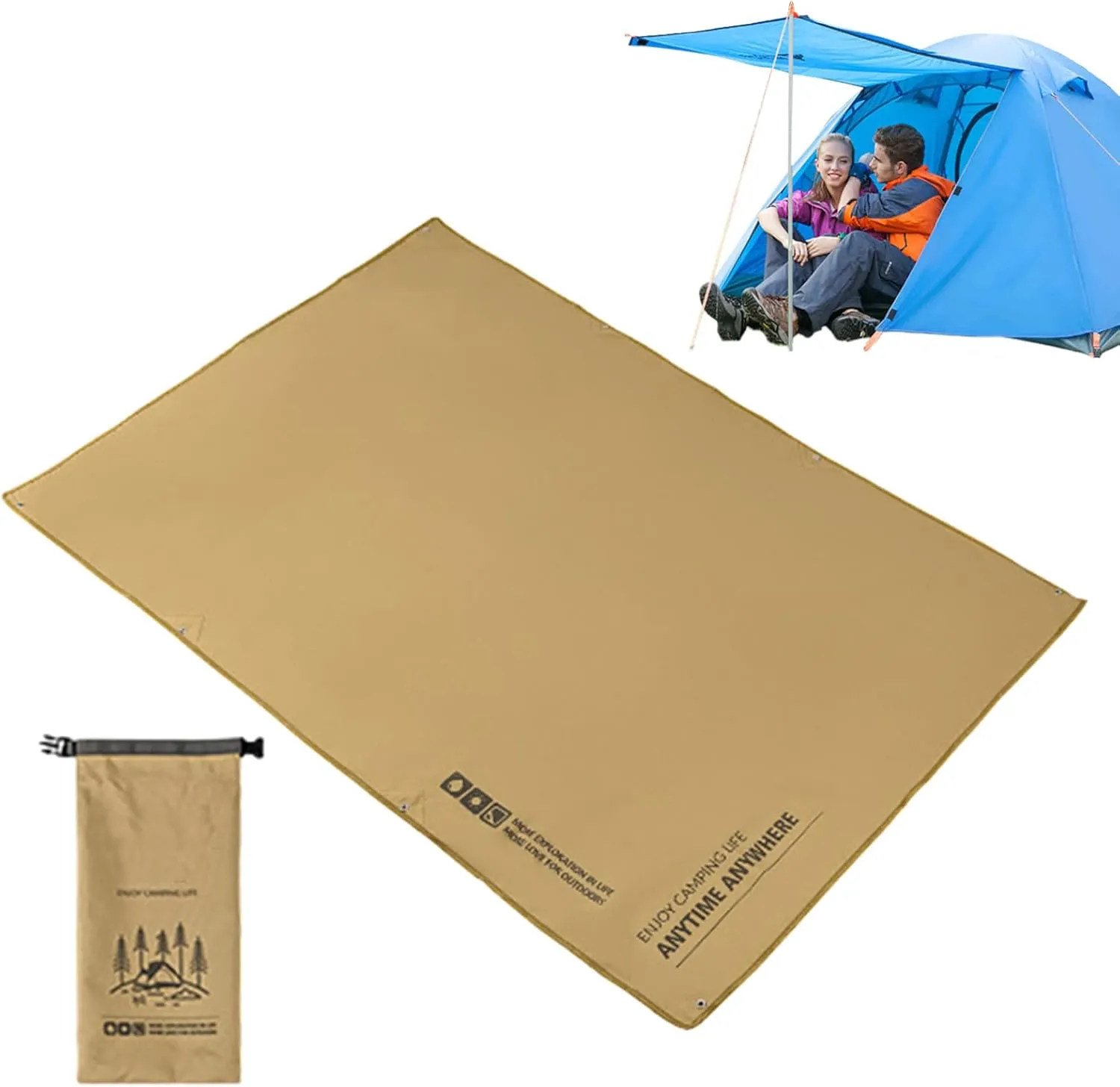 Protective Waterproof Liner for Tents | Tent Flooring Keeps You Warm & Dry | Heavy Duty Floor Saver with Storage Bag | Camping Rug Accessory
