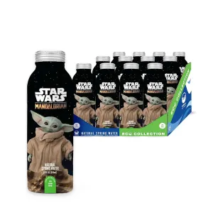 PULSE Star Wars The Mandalorian Natural Spring Water - Disney Water Bottles - Filtered Spring Water - BPA-Free Aluminum Recyclable Bottles - 12 Pack