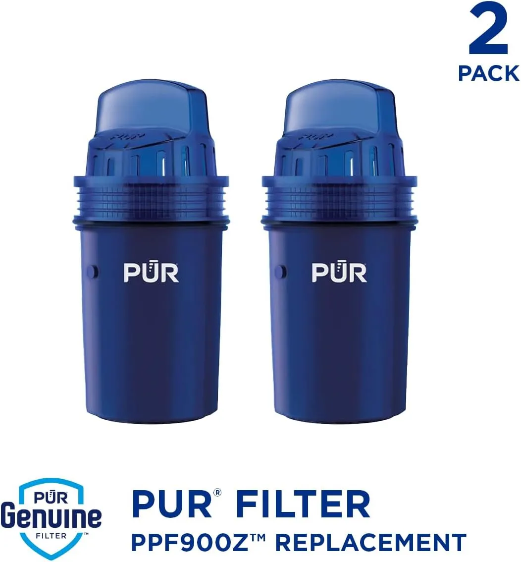 PUR Water Pitcher & Dispenser Replacement Filter 2-Pack, Genuine PUR Filter, 2-in-1 Powerful Filtration and Faster Filtration, 4-Month Value, Blue (PPF900Z2)