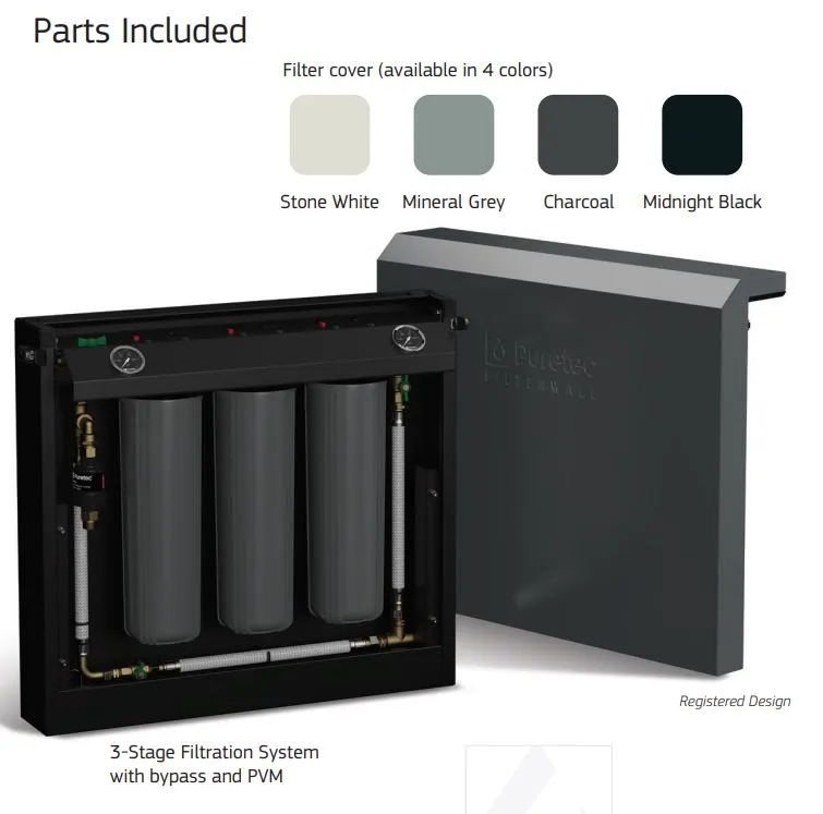 Puretec Filterwall F4 Whole House Filtration System with ScaleGuard Kit & Plumbed Bypass