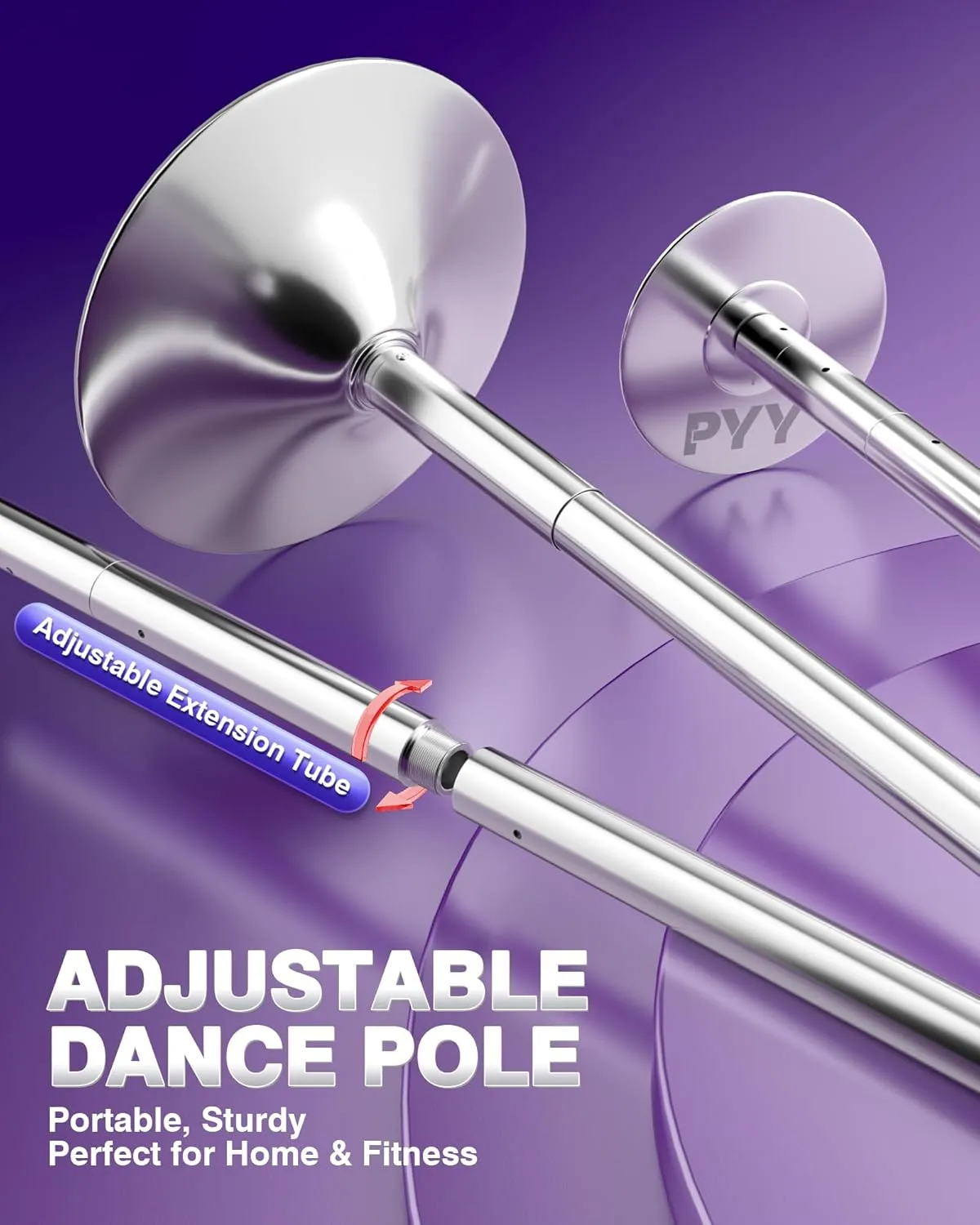 PYY Dance Pole for Home - Adjustable & Portable Dancing Pole for Gym Studio Pub
