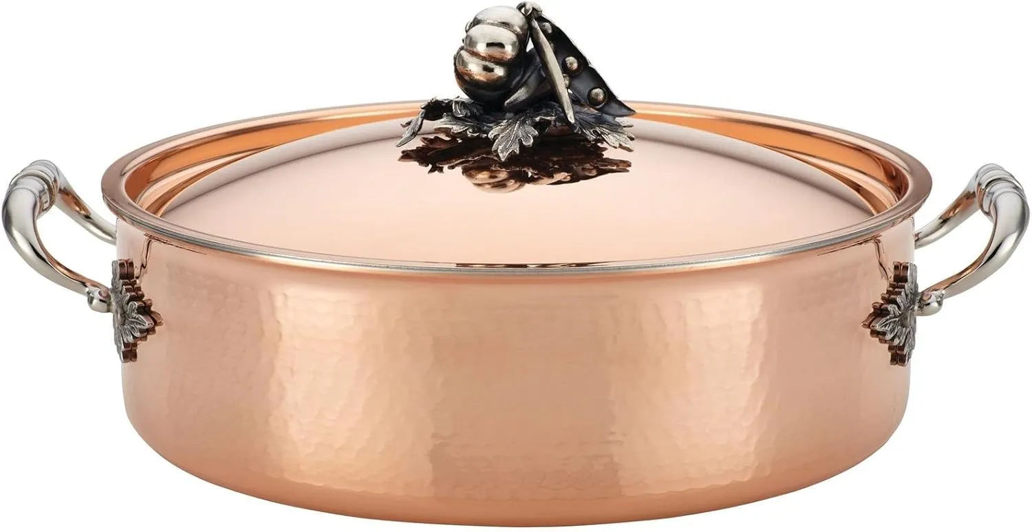 Qt. Covered Copper Braiser, 7.5 Quart
