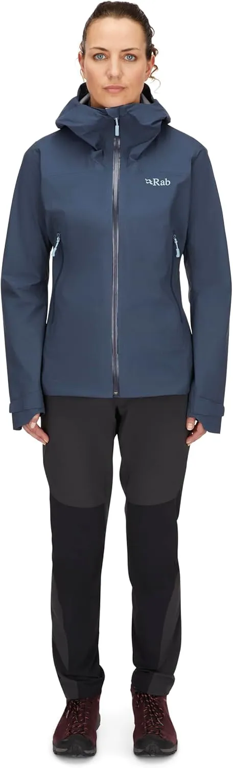 Rab Women's Downpour Light Jacket - Lightweight Waterproof Hooded Coat for Hiking & Trekking