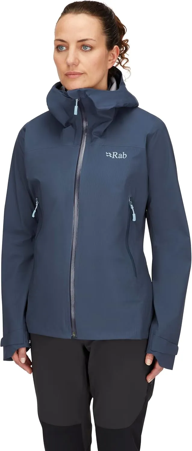 Rab Women's Downpour Light Jacket - Lightweight Waterproof Hooded Coat for Hiking & Trekking