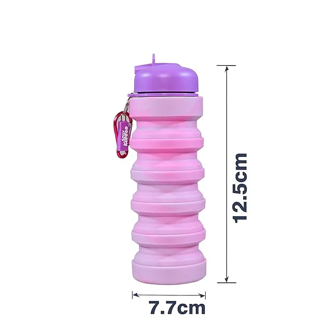 Rainbow Collapsible Folding Water Bottle for Kids & Students,  Pink