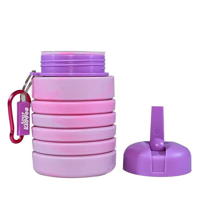 Rainbow Collapsible Folding Water Bottle for Kids & Students,  Pink