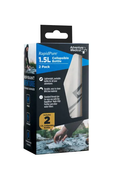 RapidPure 1.5L Collapsible Bottle (2pk)