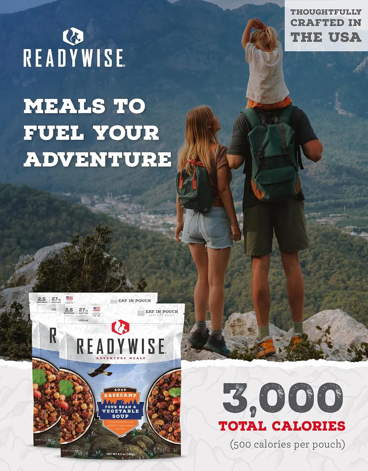 ReadyWise Outdoor Freeze-Dried Backpacking and Camping Meals, Tasty Meals and Snacks for Hiking, Backpacking, or Emergency Preparedness - Entree and Soups