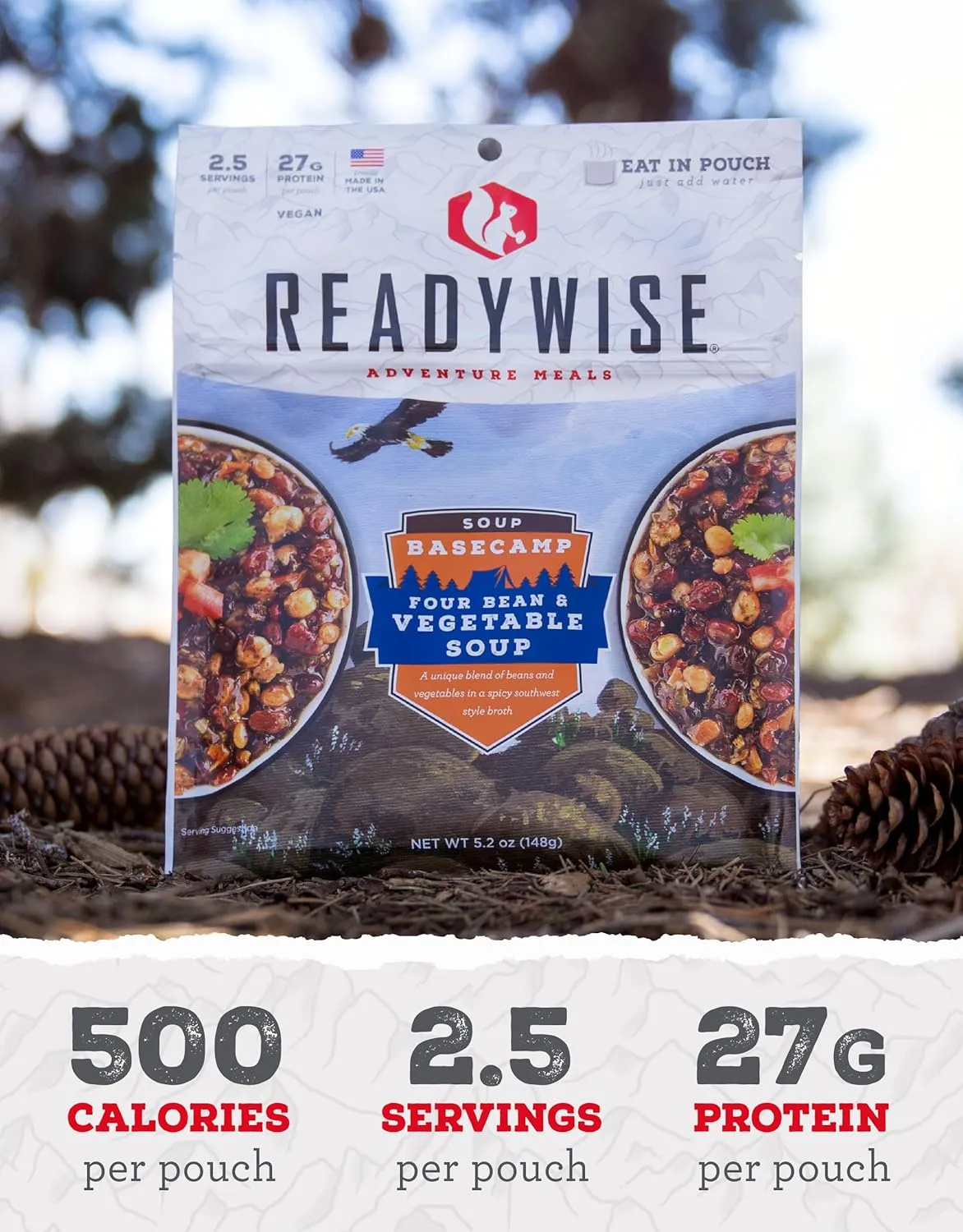 ReadyWise Outdoor Freeze-Dried Backpacking and Camping Meals, Tasty Meals and Snacks for Hiking, Backpacking, or Emergency Preparedness - Entree and Soups