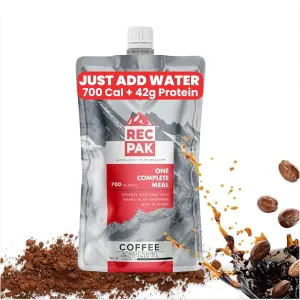 RecPak Performance Ultralight Instant Meals For Your Next Adventure | 700 Cal 42g Protein I Coffee (6-Pack)