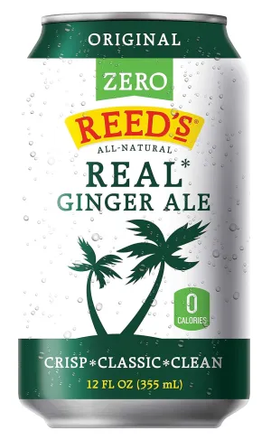 Reed's Zero Sugar Real Ginger Ale, All-Natural Classic Ginger Ale Made with Real Ginger (8pk,12oz can)