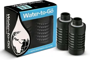 Replacement filters, Triple Nano Filtration Technology. Replace 400 Plastic bottles, BPA-free, Filters water from Lake. River, Fits all Filtered Water Bottle (Pack of 2)