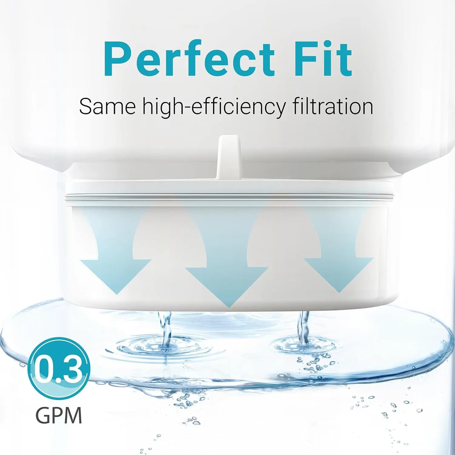 Replacement for All Waterdrop® Pitcher Filtration System, Fits Waterdrop WD-PF-01A Plus, Reduces PFOA/PFOS, Chlorine, Last Up to 3 Months or 200 Gallons (Pack of 4), AQUA CREST