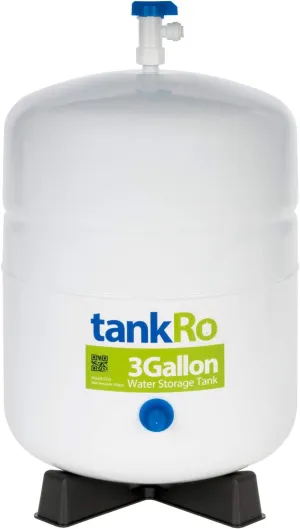 RO Water Filtration System Expansion Tank - 3 Gallon Compact Reverse Osmosis Water Storage Pressure Tank With Free 1/4" Ball Valve