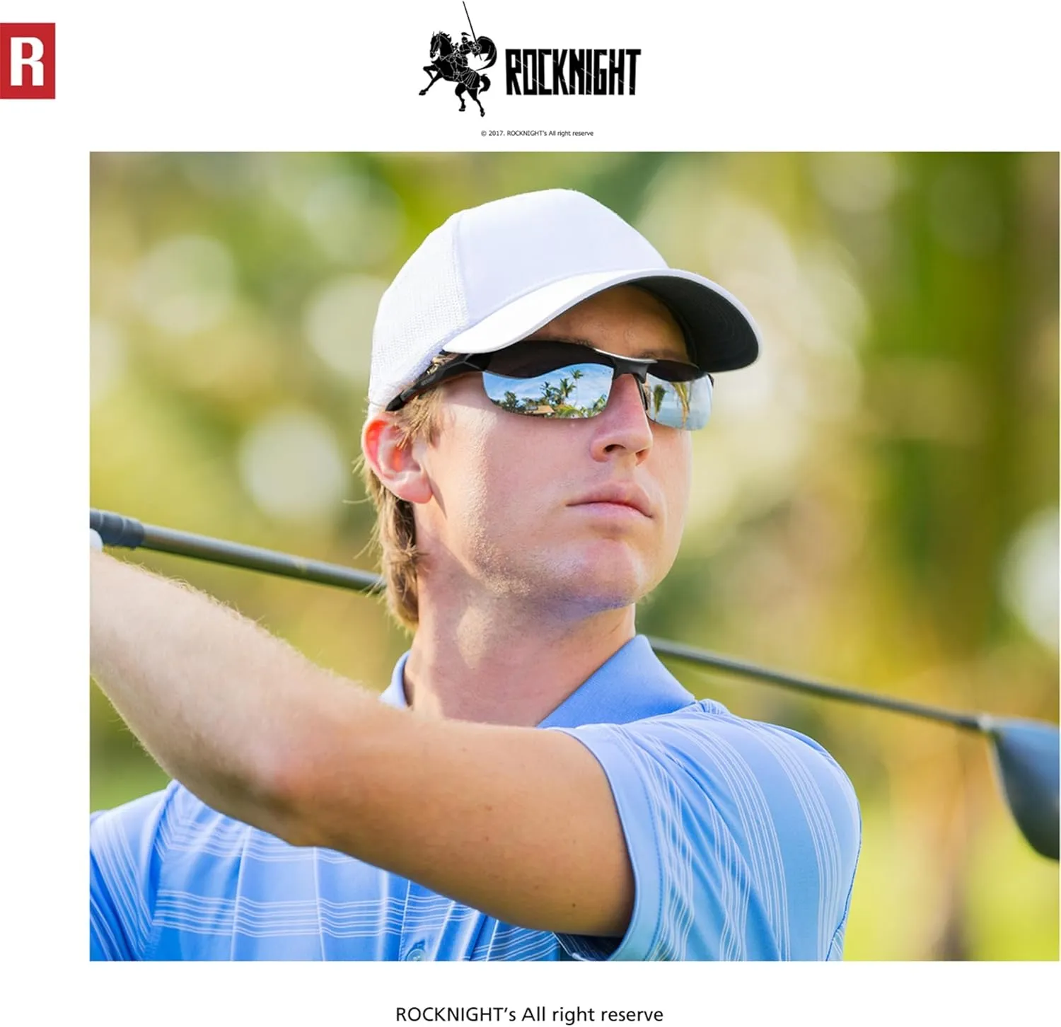 ROCKNIGHT Driving HD Polarized UV400 Protection Ultra light Al-Mg Golf Fishing Outdoor Sunglasses