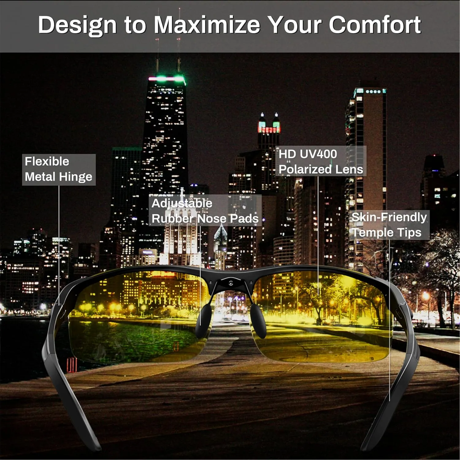 ROCKNIGHT Driving HD Polarized UV400 Protection Ultra light Al-Mg Golf Fishing Outdoor Sunglasses