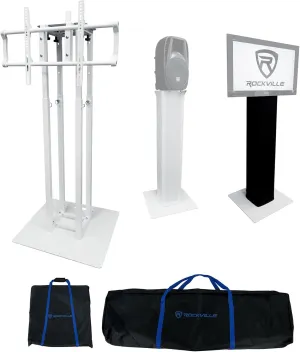 Rockville (1) RTP33-TV Pro Totem DJ Speaker/Lighting Stand w/Detachable TV Mount