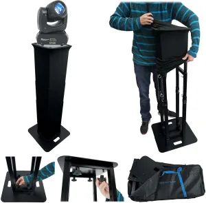 Rockville Bundle: (1) Rockville Rock Beam DC DJ Club Stage Pro Moving Head Light Bundle with (1) Rockville RTP-GO Black Portable Collapsible DJ Totem Light/Speaker Stand (2 Items)
