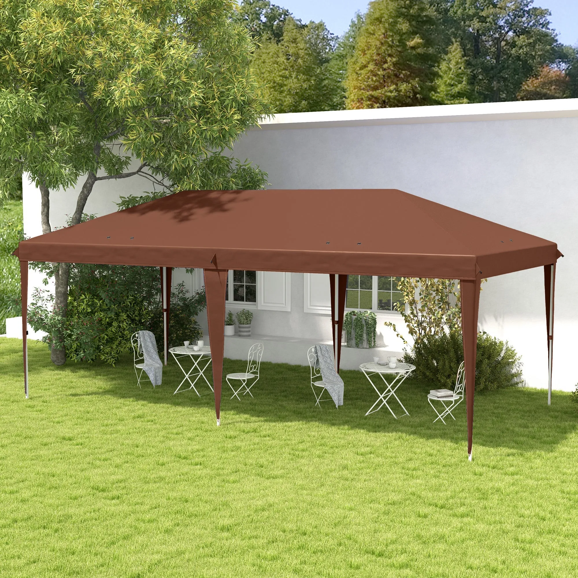 Rootz 6 x 3m Garden Pavilion Tent - Pop-Up Fold Tent - Carrier Bag - UV Protection - 5.85 x 2.95 x 2.7m