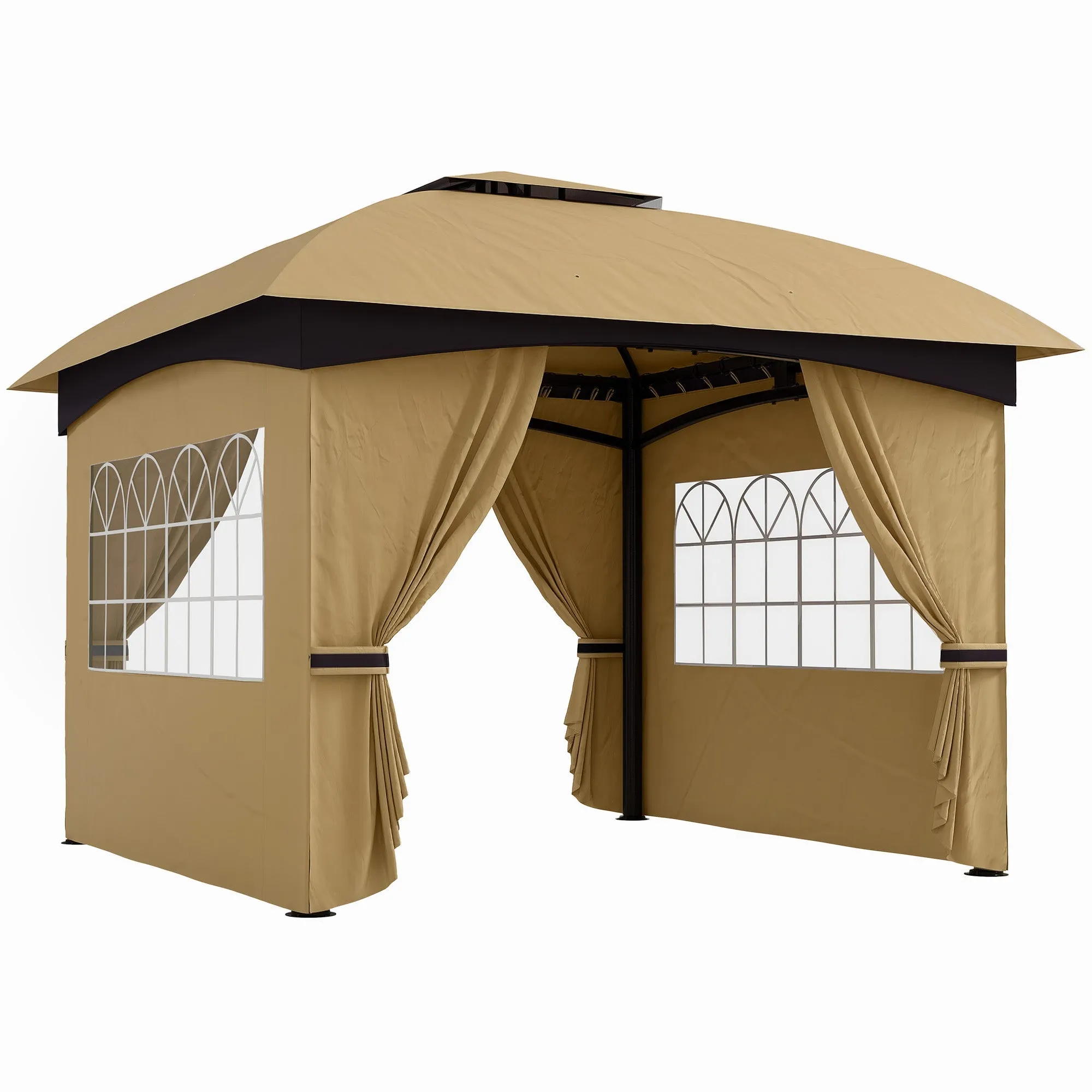Rootz Garden Gazebo 3.4x3.4m - Beer Tent - Outdoor Shelter - UV Protection - Steel Frame - 335L x 335W x 285H cm