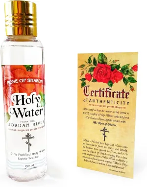 Rose of Sharon Holy Water, 150 ml, Still, Lightly Scented, Bottle, Christian Gift from The Holy Land