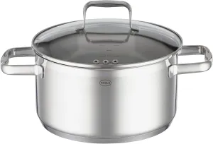 Rosle "Charm" Series Stainless Steel High Casserole Pot with Tempered Glass Lid (9.4 in.)