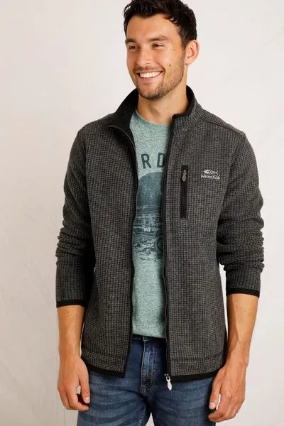 ROSSTEN GRID FULL ZIP FLEECE 11432-BLACK