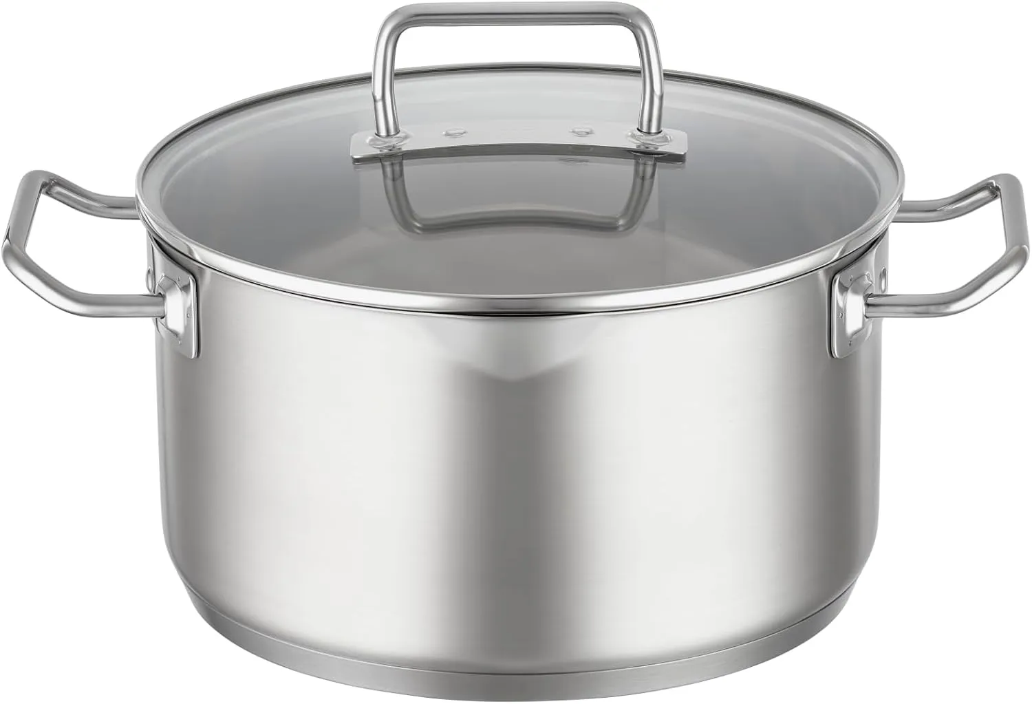 RÖSLE EXPERTISO 4-Piece Pot Set, Universal Pot Set with 3 Pots and 1 Saucepan, 18/10 Stainless Steel, Glass Lids, Scale on Inside, Suitable for Induction Cookers, Dishwasher Safe