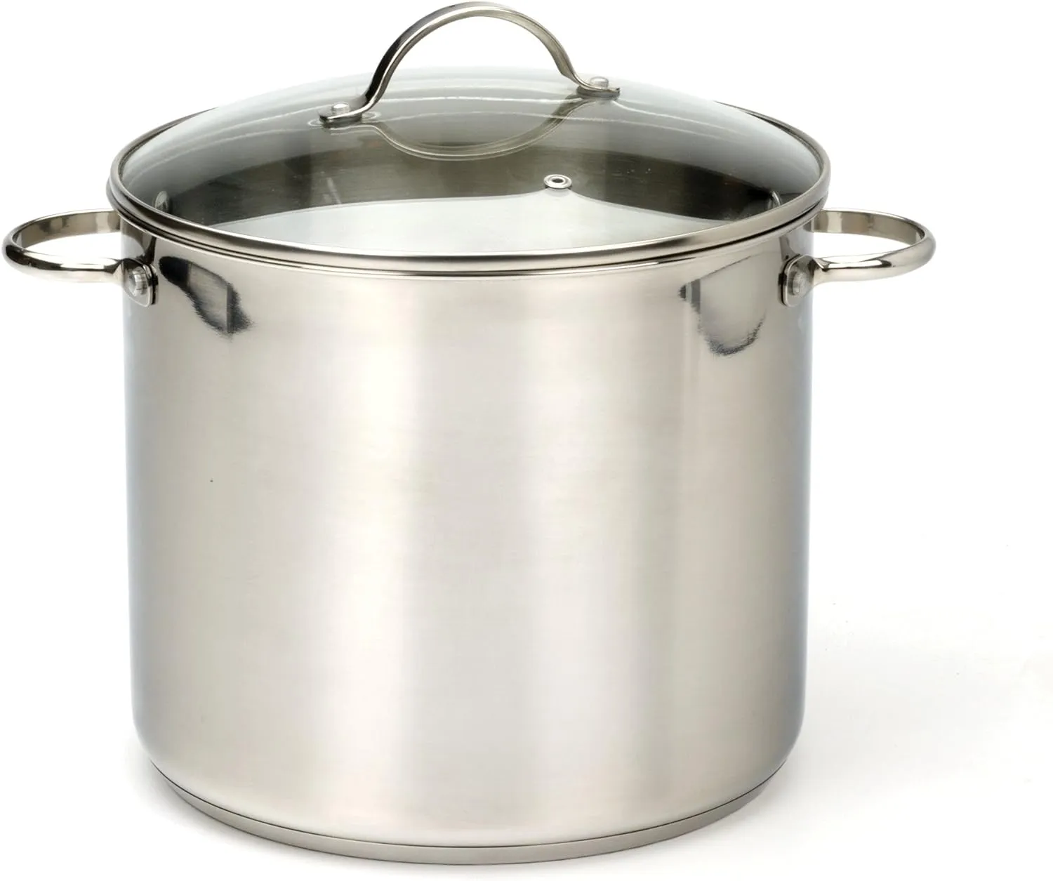 RSVP International Endurance Stock Pot Cookware w/ Lid, Stainless Steel, 12 Quart | Electric, Gas, & Induction Safe | Riveted Large Loop Handles |Dishwasher & Oven Safe