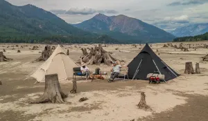 RX Pyramid Tent for Camping - Durable All Season Teepee Tent for Adults Outdoor Camping - 4 Person Tipi Pyramid-Shaped Camping Tent - Quick Easy Setup - Medium