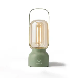 Rynx | Artin-X Retro Cordless Lantern Table Lamp, 40 Hours Long-lasting Dimming Night Light, Small Rechargeable Battery-powered Light For Cruise Camping Travel Nightstand, Decoration, Gift - Green