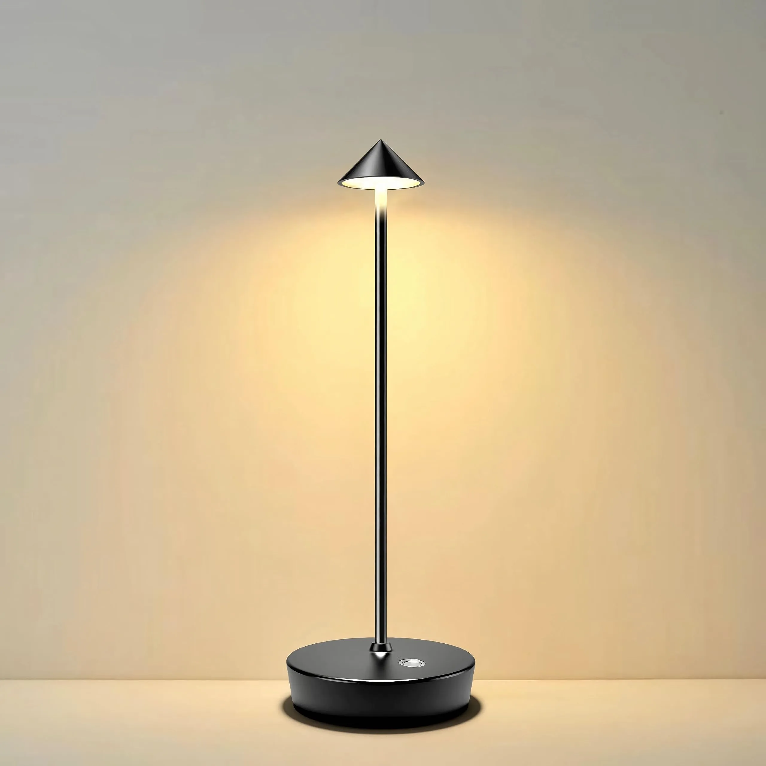 Rynx | Tpczqj Rechargeable Wireless Table Lamp - 6000Mah Led, 3 Color Dimmer, Waterproof - Black