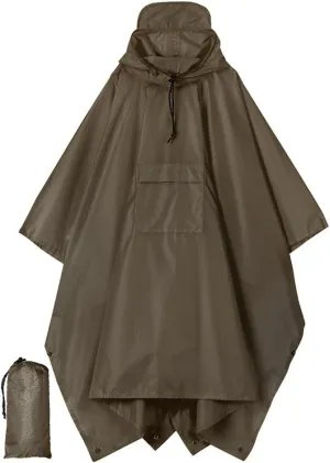 salamra Hooded Rain Poncho Waterproof Raincoat Jacket for Men/Women/Adults with Pocket