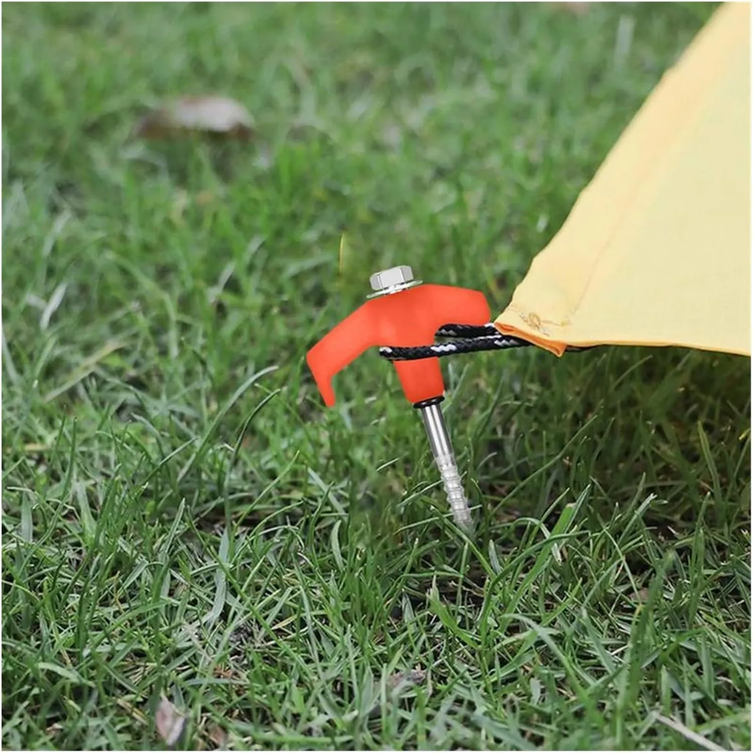 Screw in Tent Stakes 15pcs Metal Tent Spikes Camping Pegs Drill In Ground Anchors Heavy Duty Spirals Screw Stakes Ground Anchors(White)