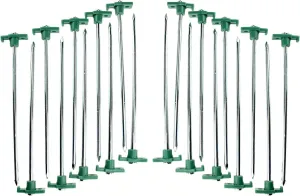 SE Heavy-Duty Metal Tent Pegs Stake Set - 20-Pack, 10.5" Galvanized Steel Pegs for Secure Anchoring in Various Terrains - 9NRC10-20