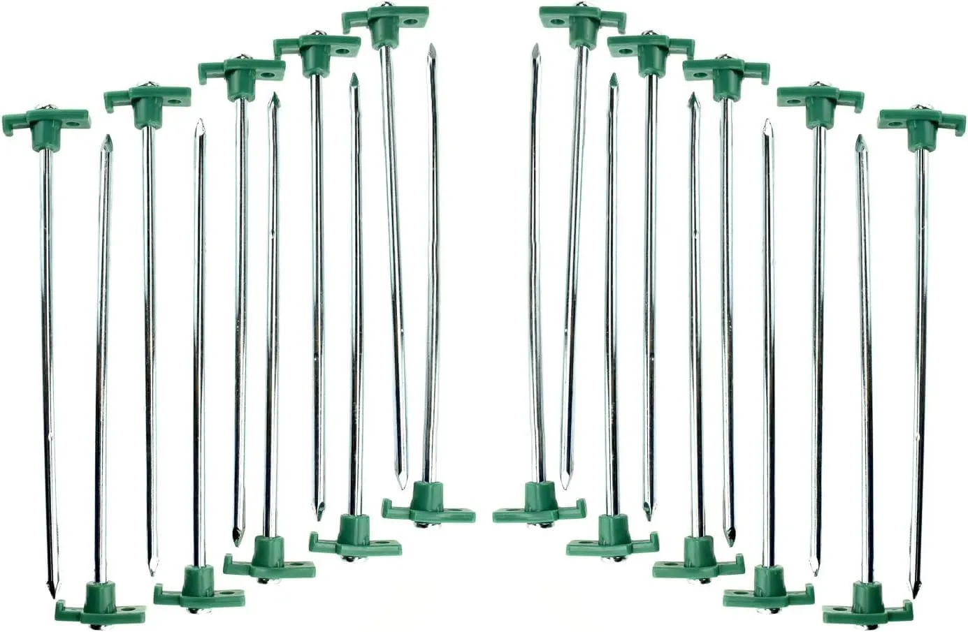 SE Heavy-Duty Metal Tent Pegs Stake Set - 20-Pack, 10.5" Galvanized Steel Pegs for Secure Anchoring in Various Terrains - 9NRC10-20
