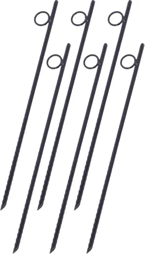 Secure Your Tent with Heavy-Duty Rebar Stakes, 18-Inch Steel with Loops for Easy Setup, Pack of 6