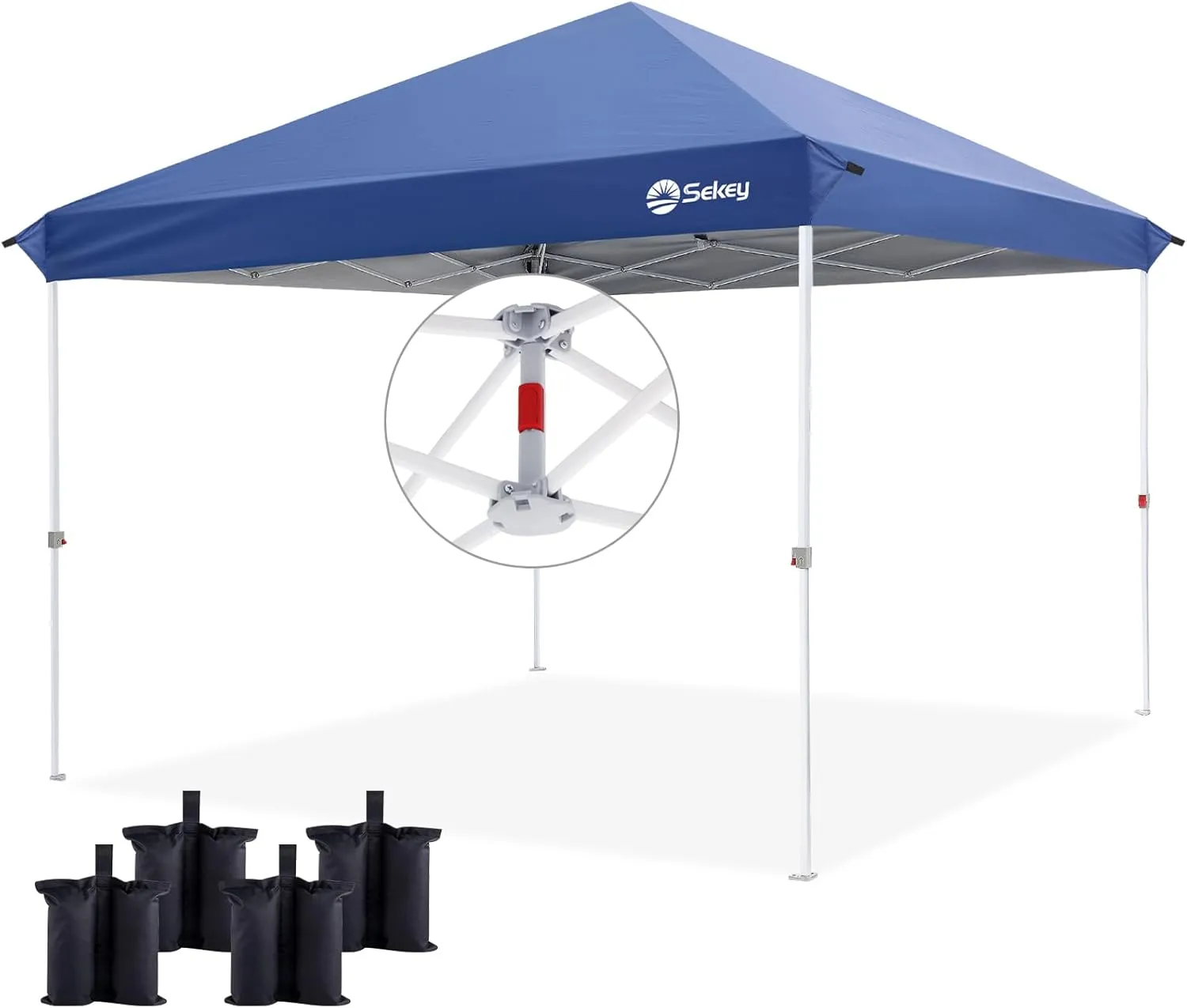 Sekey 10x10ft Pop Up Canopy with One Push Setup- Beach Tent with 99% UV Blocking - Instant Outdoor Sun Shade for Events, Parties, Camping- Commercial Gazebo with Weight Bags,Wind Proof&Waterproof