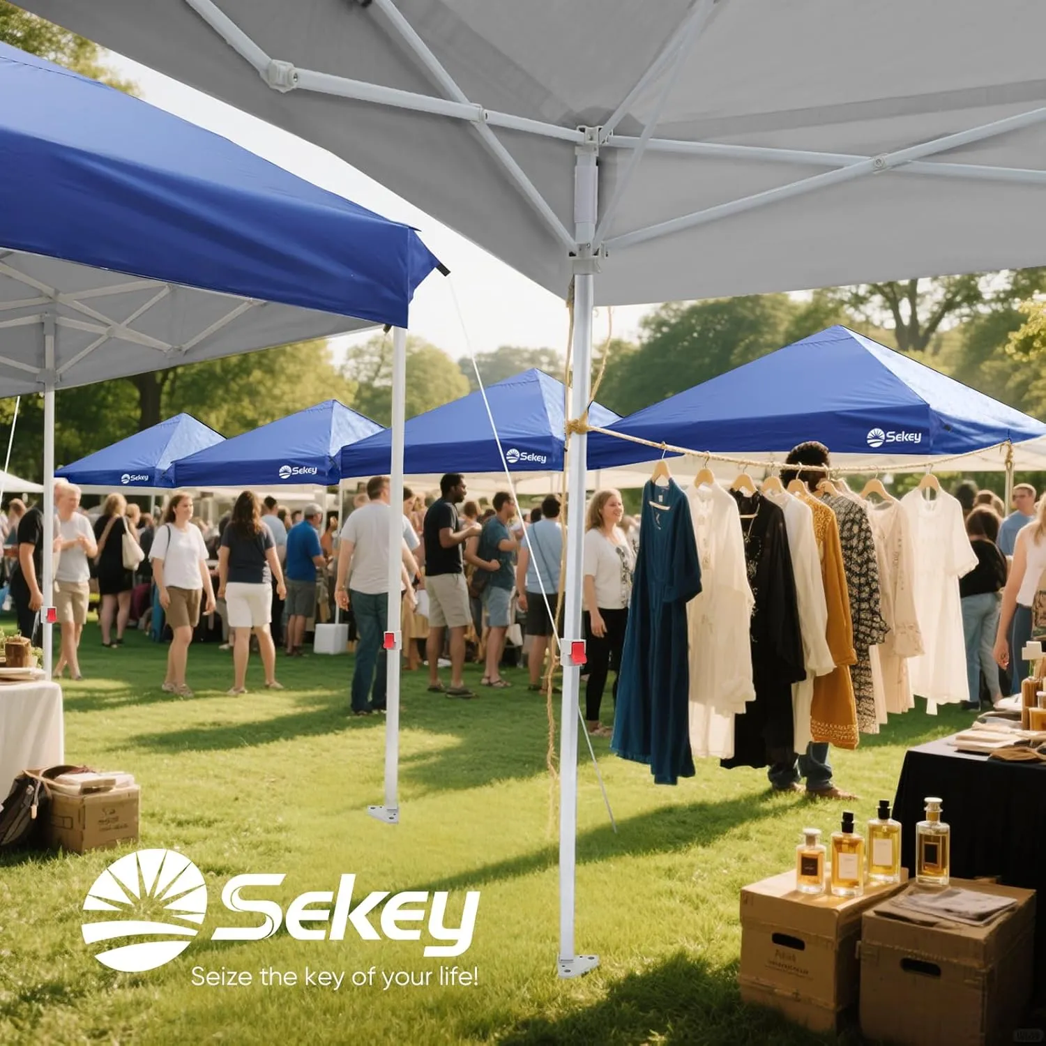 Sekey 10x10ft Pop Up Canopy with One Push Setup- Beach Tent with 99% UV Blocking - Instant Outdoor Sun Shade for Events, Parties, Camping- Commercial Gazebo with Weight Bags,Wind Proof&Waterproof
