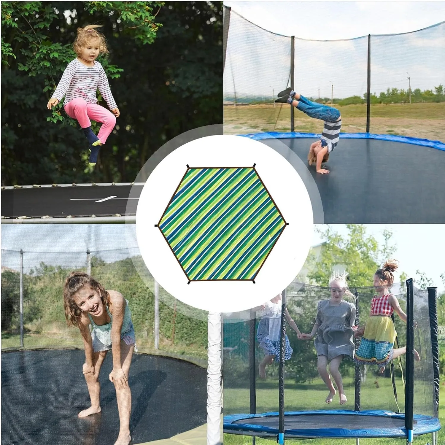 Shade Cloth for Patio Trampoline Sunshade, Waterproof UV Protection Trampoline Tent Cover(14 feet 6)