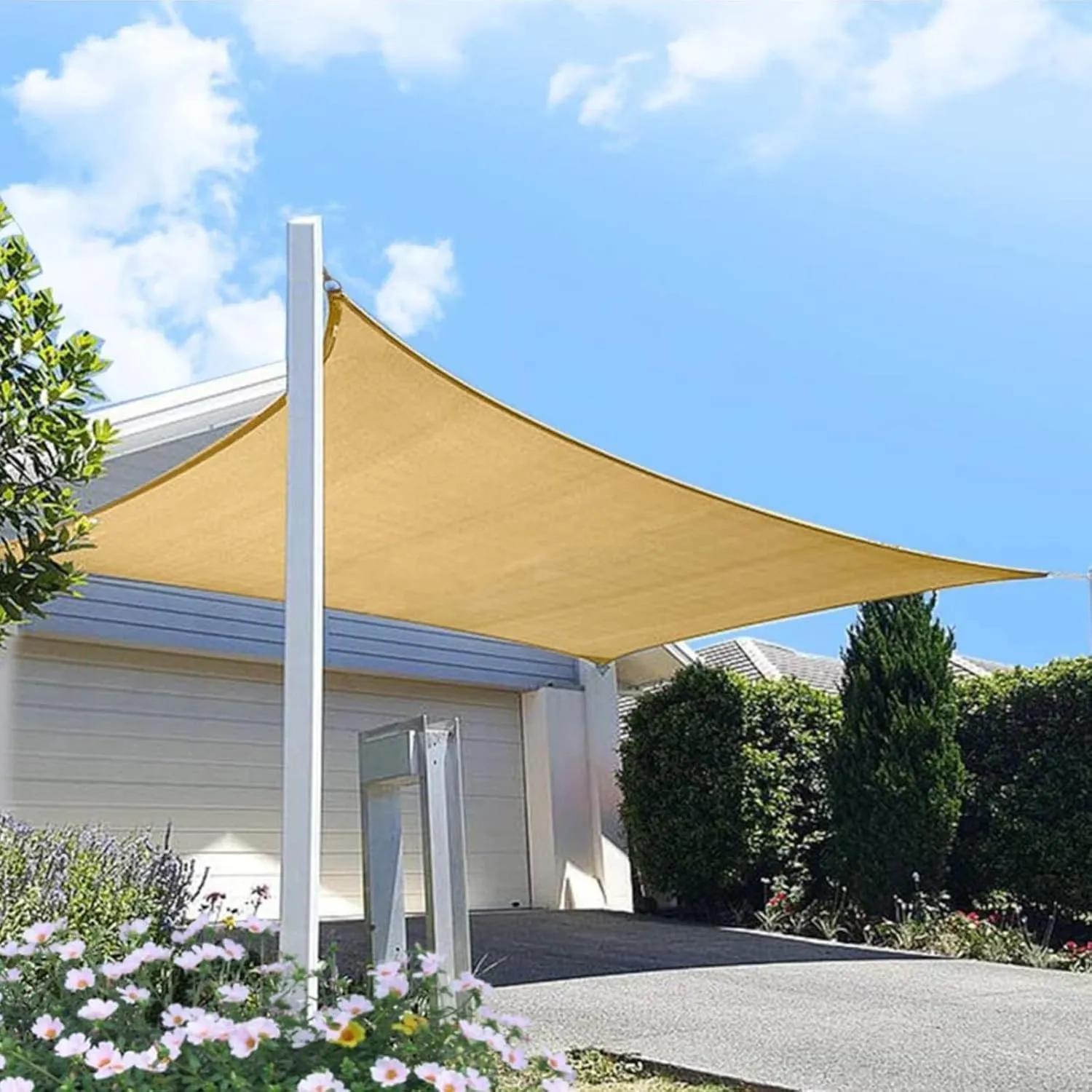 Shade sail, Sunshades for Patio, Umbrella Outdoor patiofor Patio Deck Yard Backyard Outdoor Facility and Activities(White,200x300 cm/6x9 ft)