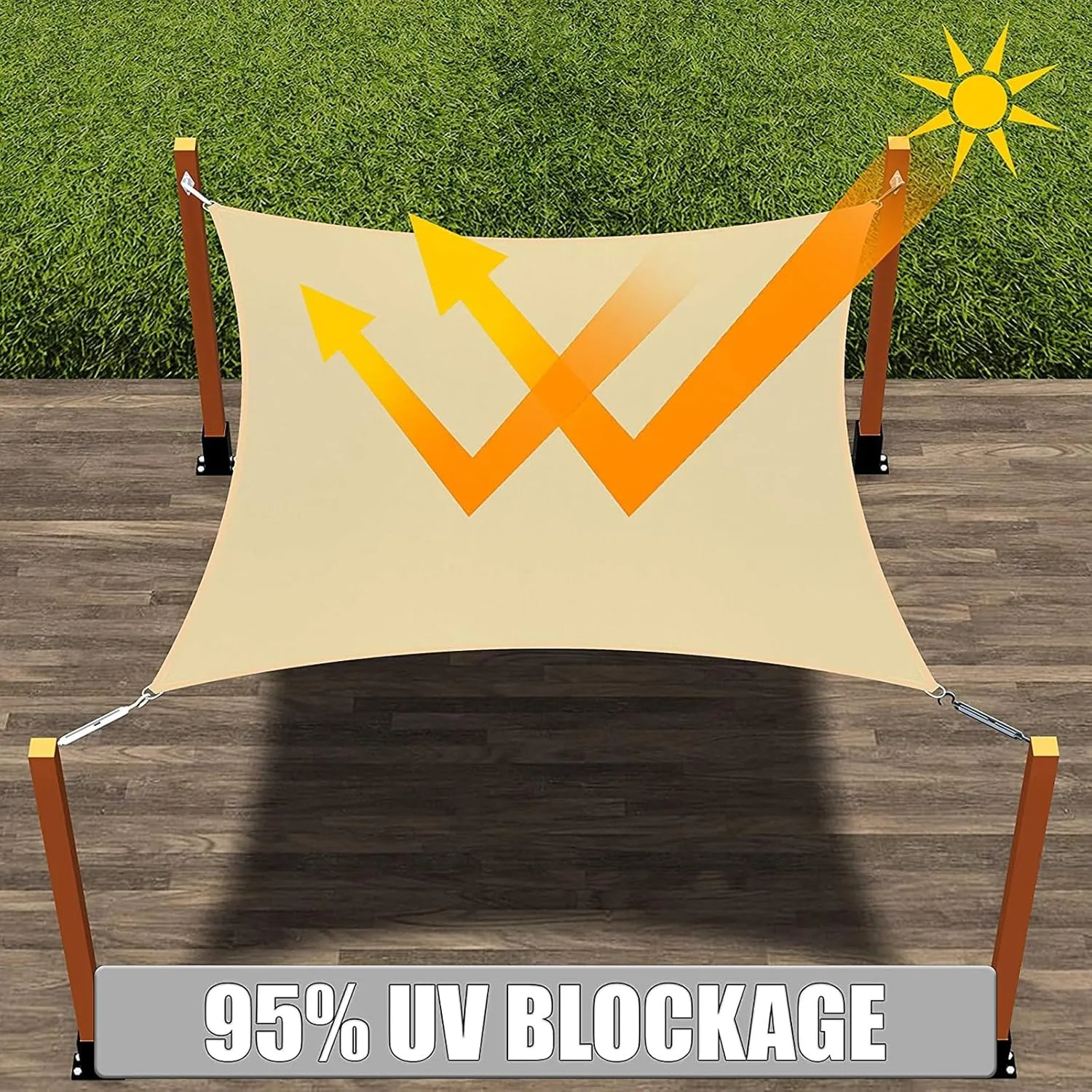 Shade sail, Sunshades for Patio, Umbrella Outdoor patiofor Patio Deck Yard Backyard Outdoor Facility and Activities(White,200x300 cm/6x9 ft)