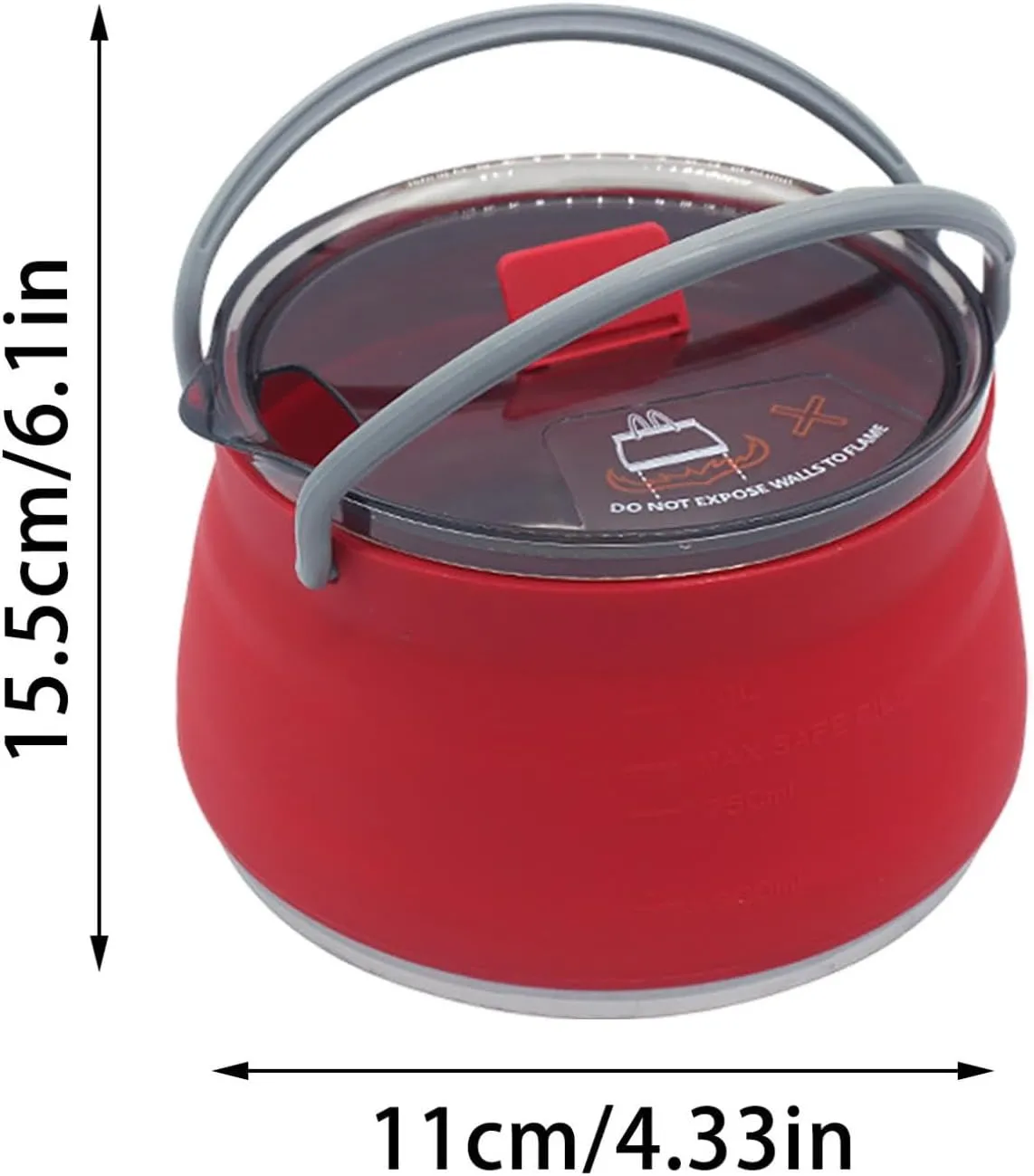 Silicones Cooking Pot, Collapsible Camping Silicone Cooking Pot, Heat-Resistant Stainless Steel & Silicone Camping Pot – Portable Cookware for Outdoor Cooking and Travel Meals (Dark Green)