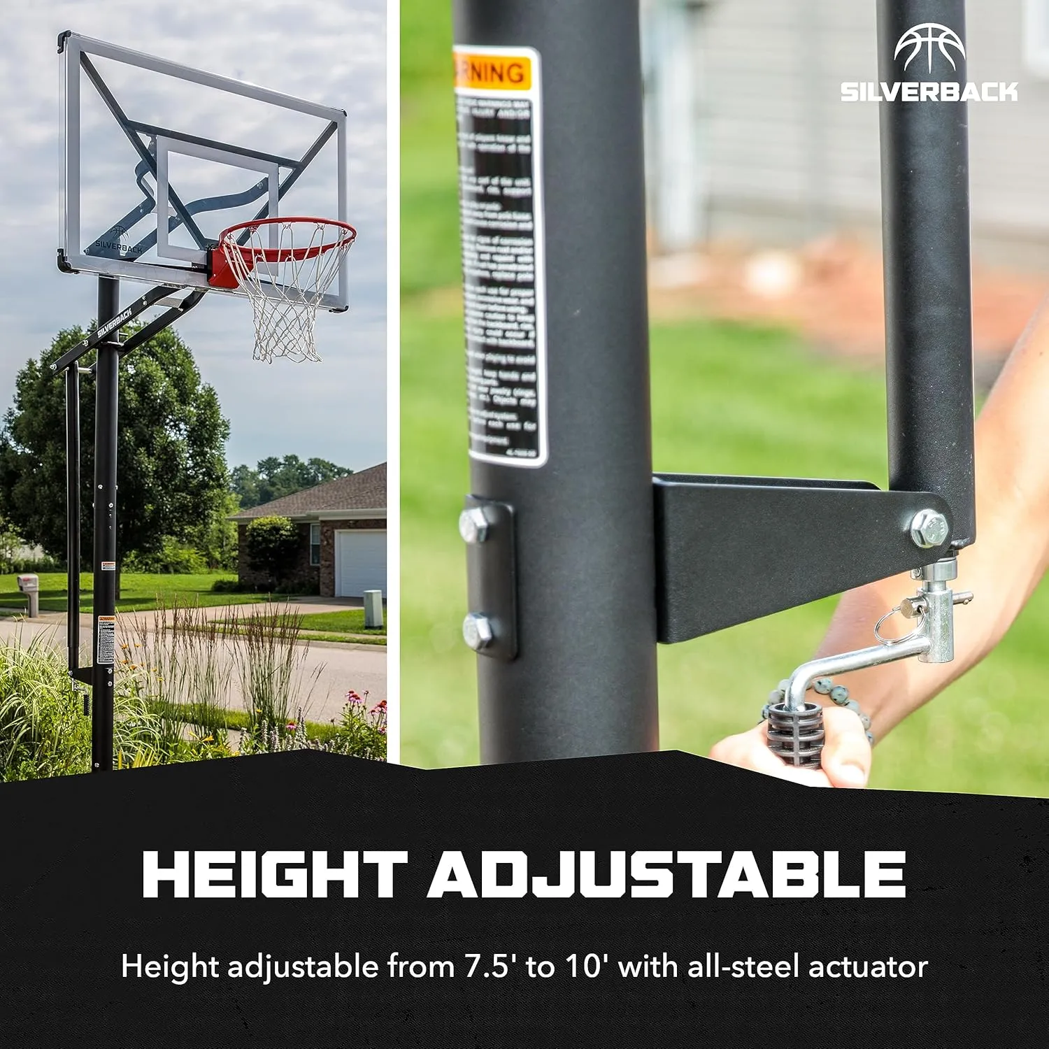Silverback NXT 54" and NXT 60" In-Ground Basketball Hoops with Adjustable-Height Basketball Goal Backboard and QuickPlay Design