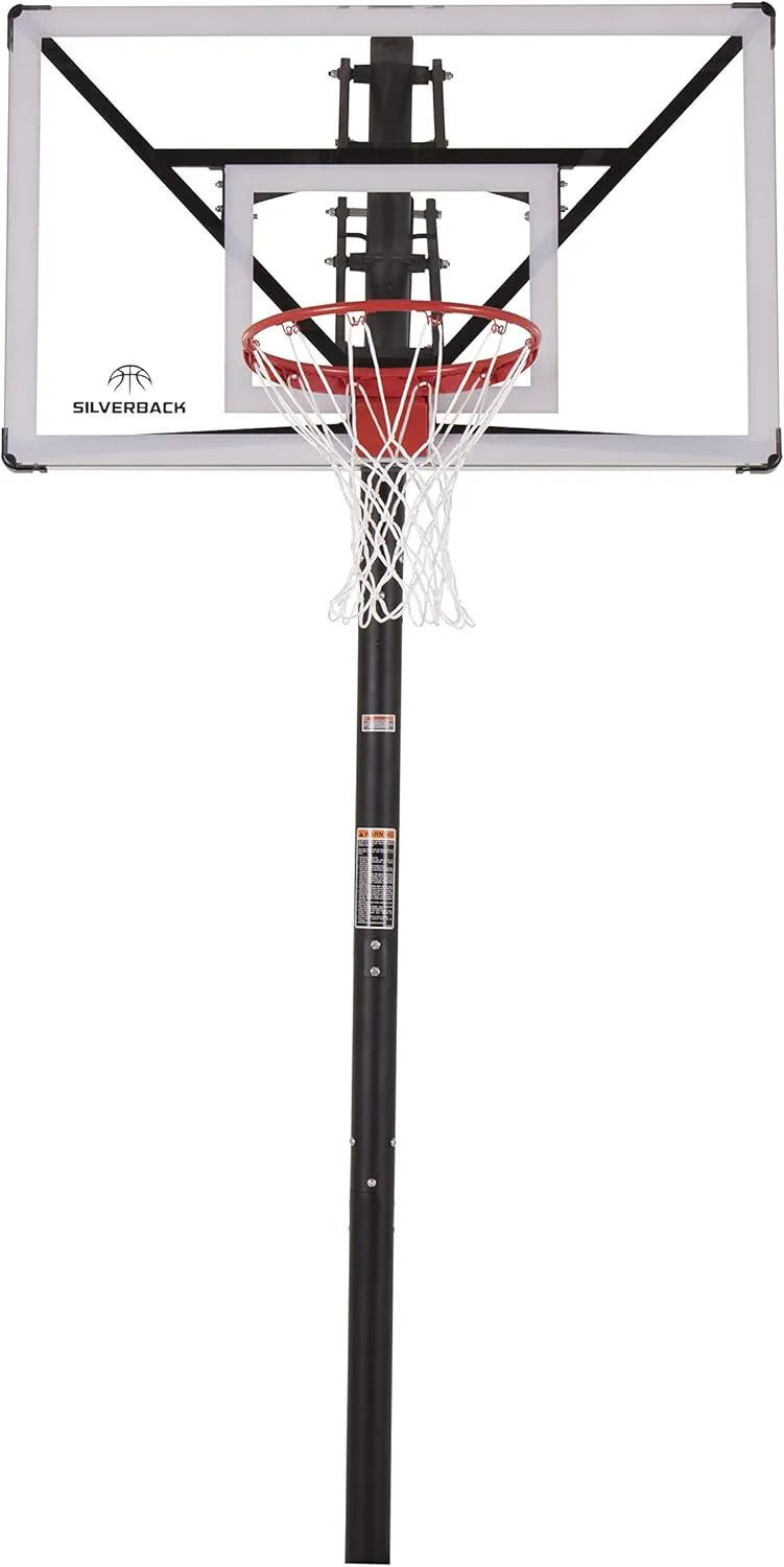 Silverback NXT 54" and NXT 60" In-Ground Basketball Hoops with Adjustable-Height Basketball Goal Backboard and QuickPlay Design