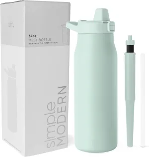 Simple Modern Filtered Water Bottle | Insulated Stainless-Steel Carbon Filter Travel Water Bottles | Reusable for Clean Drinking Water On The Go | 34oz, Retro Mint