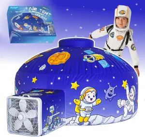 Skywin Inflatable Air Tent for Kids (77” x 50”), Perfect for Social or Solo Imaginative Play, Blow Up Tent, Sets Up and Stores Away in Seconds, Toddler Playhouse (Fan NOT Included) (Space)